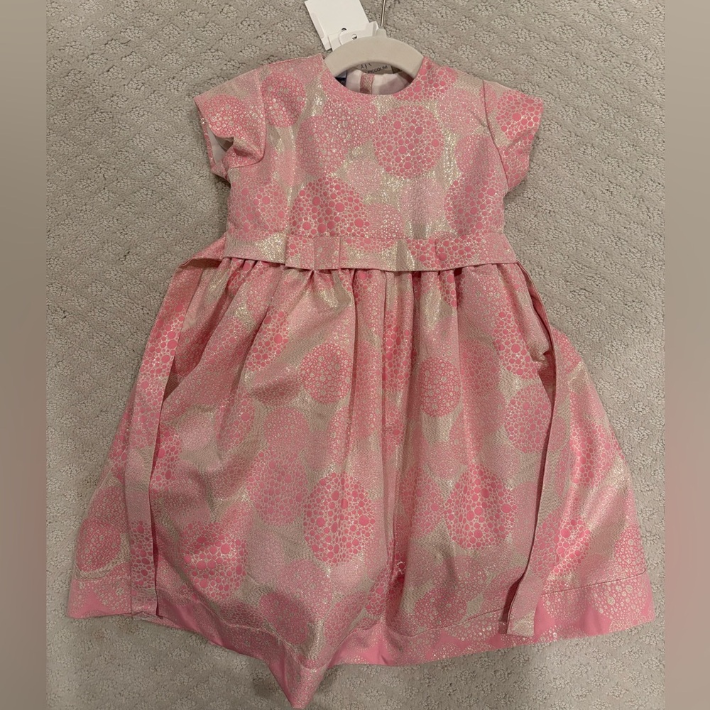 Pink Floral Dress with Glitter Accents